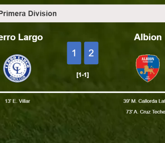 Albion recovers a 0-1 deficit to beat Cerro Largo 2-1