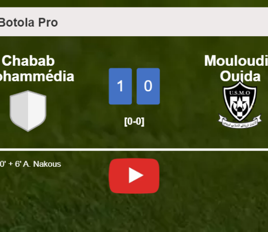 Chabab Mohammédia overcomes Mouloudia Oujda 1-0 with a late goal scored by A. Nakous. HIGHLIGHTS