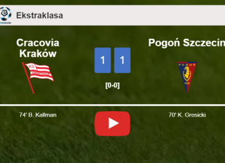 Cracovia Kraków and Pogoń Szczecin draw 1-1 on Saturday. HIGHLIGHTS