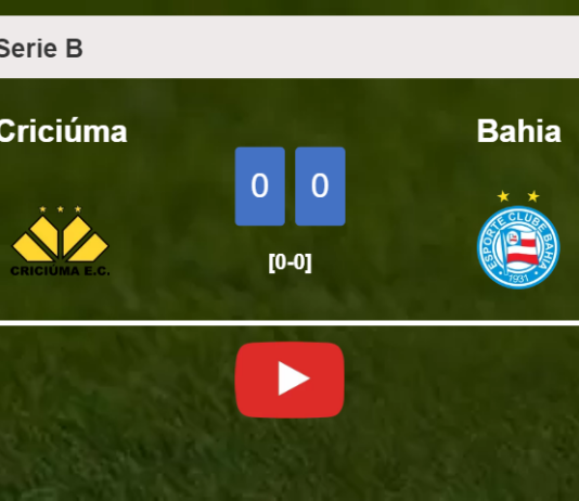Criciúma draws 0-0 with Bahia on Thursday. HIGHLIGHTS