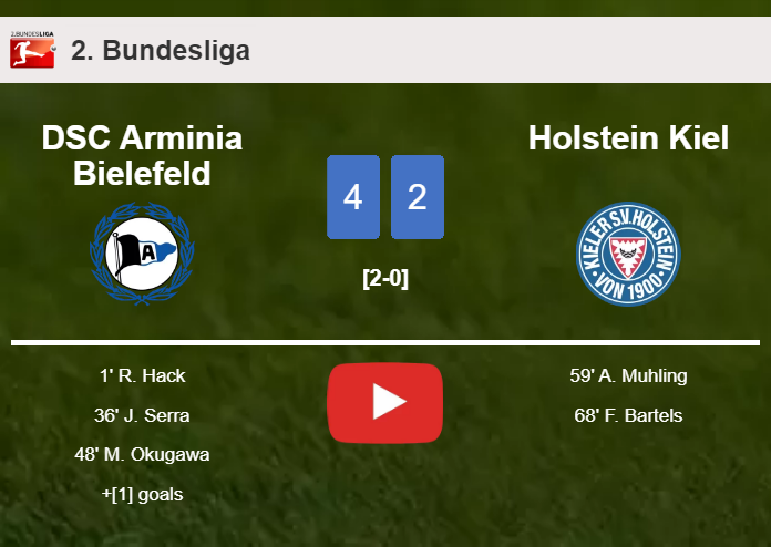 DSC Arminia Bielefeld tops Holstein Kiel 4-2. HIGHLIGHTS