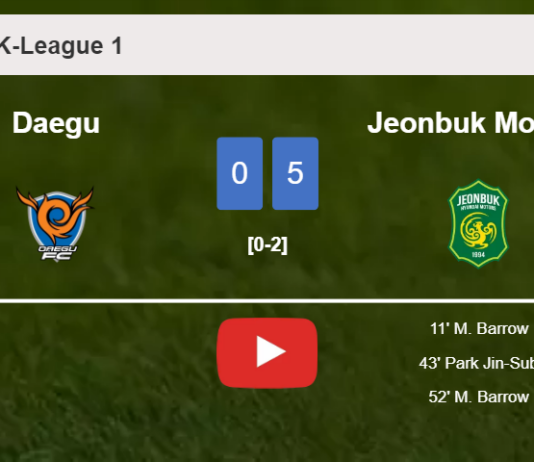 Jeonbuk Motors tops Daegu 5-0 after playing a incredible match. HIGHLIGHTS