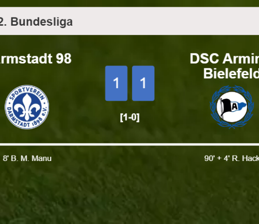 DSC Arminia Bielefeld seizes a draw against Darmstadt 98