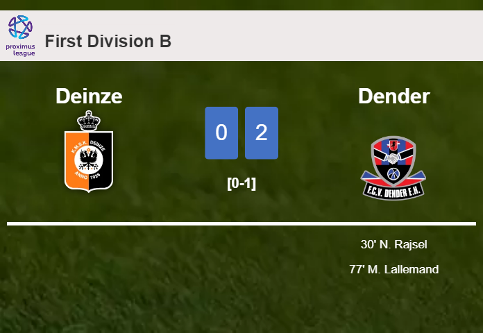 Dender conquers Deinze 2-0 on Friday