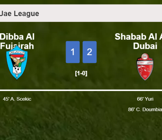 Shabab Al Ahli Dubai recovers a 0-1 deficit to prevail over Dibba Al Fujairah 2-1