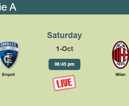 How to watch Empoli vs. Milan on live stream and at what time