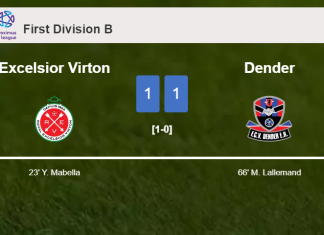 Excelsior Virton and Dender draw 1-1 on Sunday