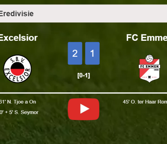Excelsior recovers a 0-1 deficit to defeat FC Emmen 2-1. HIGHLIGHTS