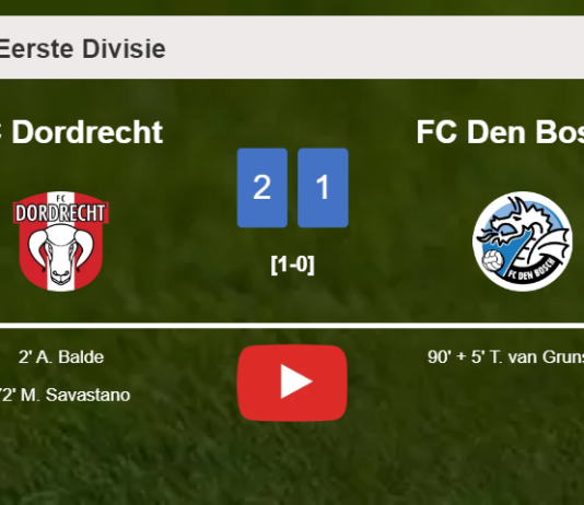 FC Dordrecht seizes a 2-1 win against FC Den Bosch. HIGHLIGHTS