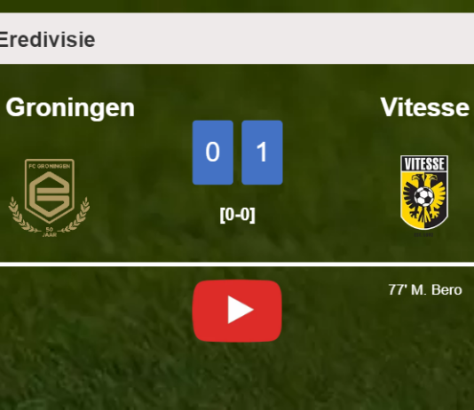 Vitesse tops FC Groningen 1-0 with a goal scored by M. Bero. HIGHLIGHTS