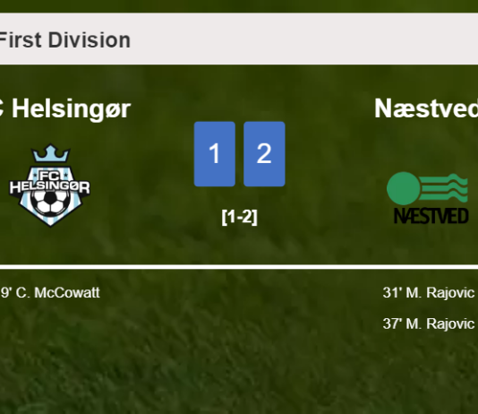 Næstved recovers a 0-1 deficit to best FC Helsingør 2-1 with M. Rajovic scoring a double