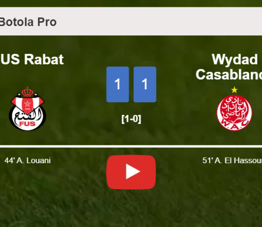 FUS Rabat and Wydad Casablanca draw 1-1 on Friday. HIGHLIGHTS