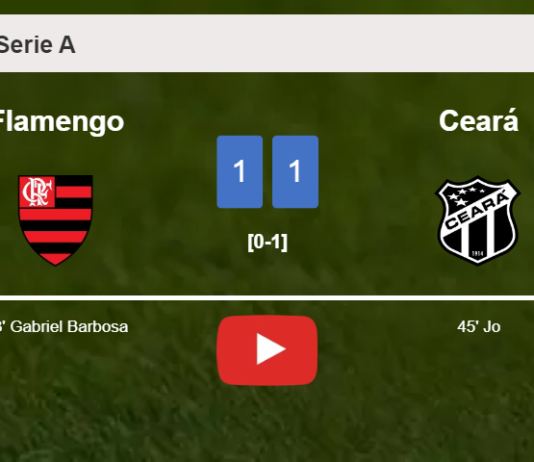 Flamengo and Ceará draw 1-1 on Sunday. HIGHLIGHTS