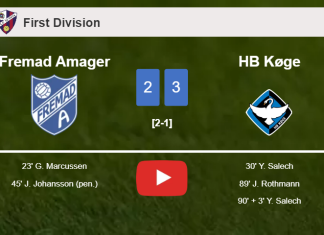 HB Køge beats Fremad Amager 3-2 with 2 goals from Y. Salech. HIGHLIGHTS