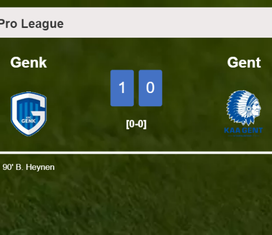 Genk beats Gent 1-0 with a late goal scored by B. Heynen