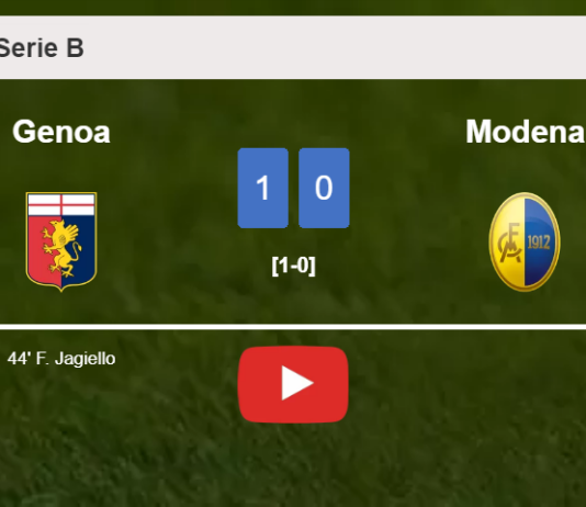 Genoa tops Modena 1-0 with a goal scored by F. Jagiello. HIGHLIGHTS