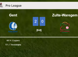 Gent surprises Zulte-Waregem with a 2-0 win