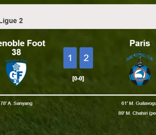Paris steals a 2-1 win against Grenoble Foot 38
