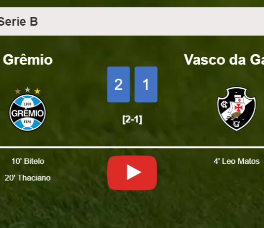 Grêmio recovers a 0-1 deficit to prevail over Vasco da Gama 2-1. HIGHLIGHTS