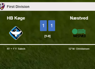 HB Køge and Næstved draw 1-1 on Friday