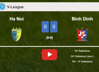 Binh Dinh destroys Ha Noi with 3 goals from R. . HIGHLIGHTS