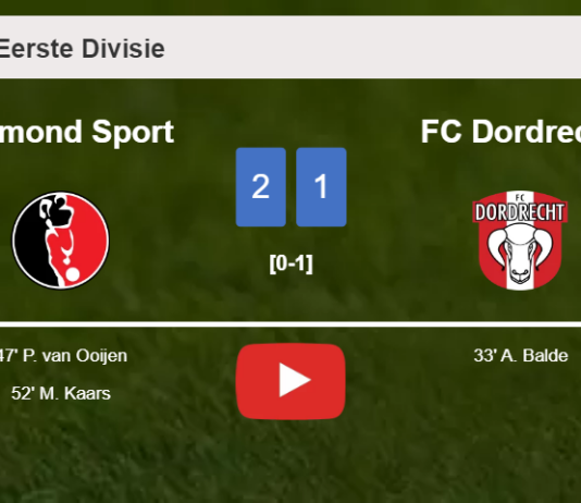 Helmond Sport recovers a 0-1 deficit to defeat FC Dordrecht 2-1. HIGHLIGHTS