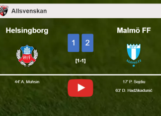 Malmö FF beats Helsingborg 2-1. HIGHLIGHTS
