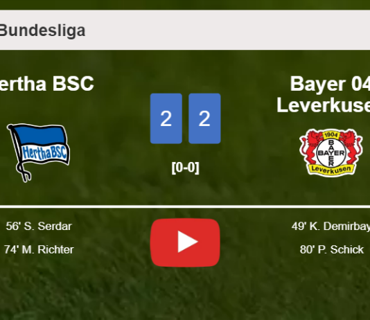 Hertha BSC and Bayer 04 Leverkusen draw 2-2 on Saturday. HIGHLIGHTS