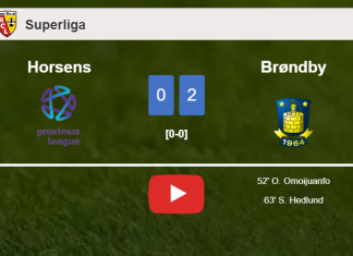 Brøndby prevails over Horsens 2-0 on Sunday. HIGHLIGHTS