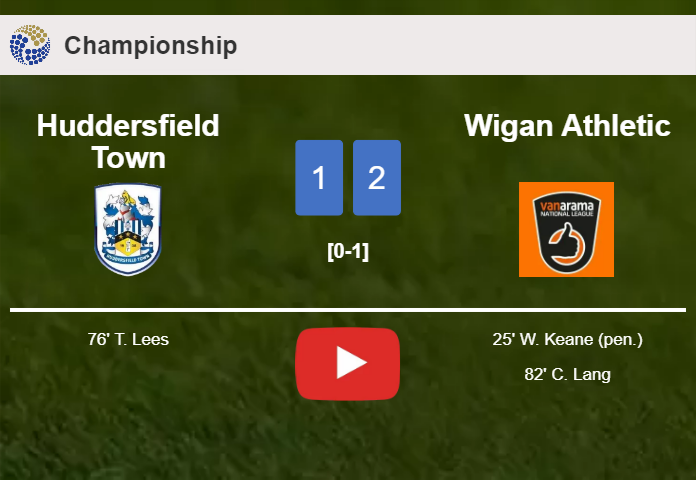 Wigan Athletic prevails over Huddersfield Town 2-1. HIGHLIGHTS