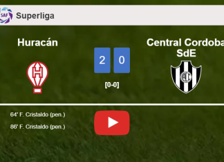 F. Cristaldo scores a double to give a 2-0 win to Huracán over Central Cordoba SdE. HIGHLIGHTS