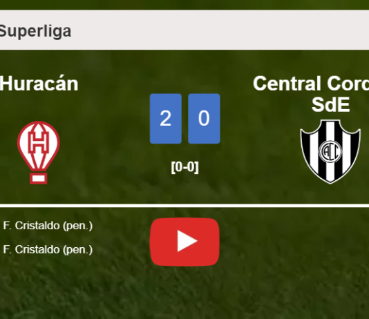 F. Cristaldo scores a double to give a 2-0 win to Huracán over Central Cordoba SdE. HIGHLIGHTS