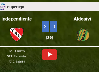 Independiente overcomes Aldosivi 3-0. HIGHLIGHTS
