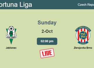 How to watch Jablonec vs. Zbrojovka Brno on live stream and at what time