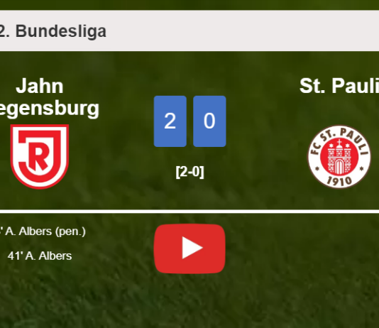 A. Albers scores a double to give a 2-0 win to Jahn Regensburg over St. Pauli. HIGHLIGHTS