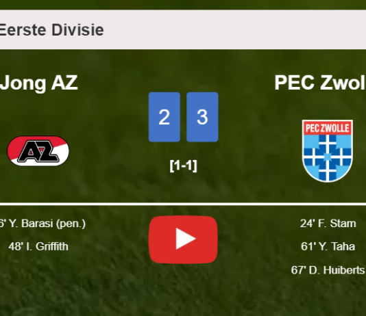 PEC Zwolle prevails over Jong AZ after recovering from a 2-1 deficit. HIGHLIGHTS