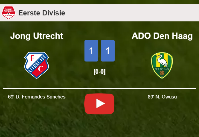 ADO Den Haag seizes a draw against Jong Utrecht. HIGHLIGHTS