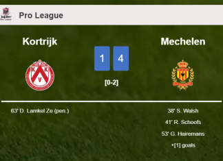 Mechelen overcomes Kortrijk 4-1