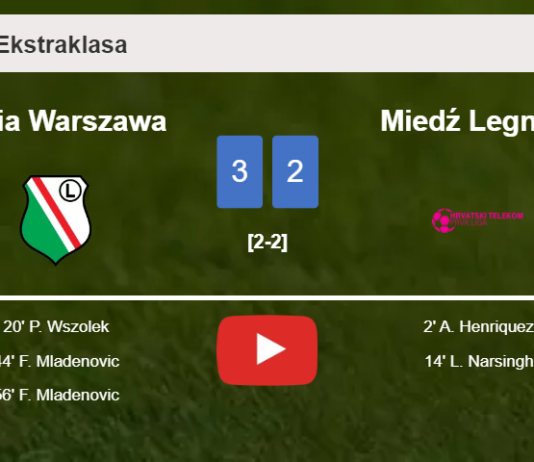 Legia Warszawa prevails over Miedź Legnica after recovering from a 0-2 deficit. HIGHLIGHTS