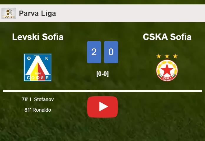 Levski Sofia beats CSKA Sofia 2-0 on Sunday. HIGHLIGHTS
