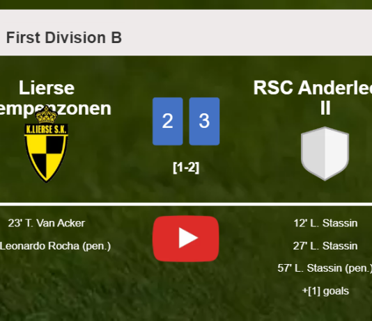 RSC Anderlecht II beats Lierse Kempenzonen 3-2 with 3 goals from L. Stassin. HIGHLIGHTS