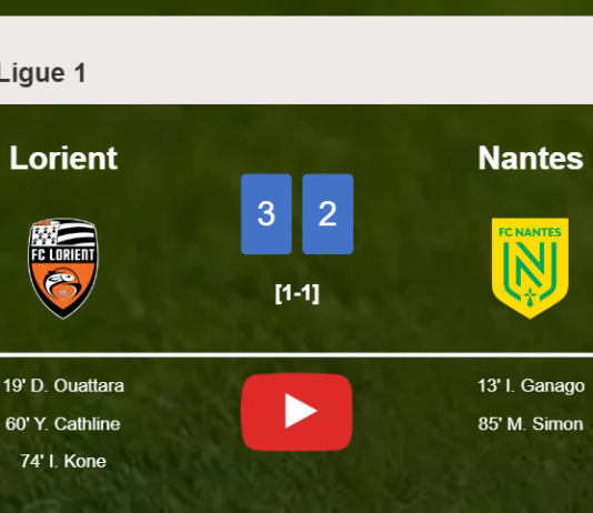 Lorient overcomes Nantes 3-2. HIGHLIGHTS