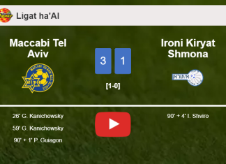 Maccabi Tel Aviv conquers Ironi Kiryat Shmona 3-1. HIGHLIGHTS