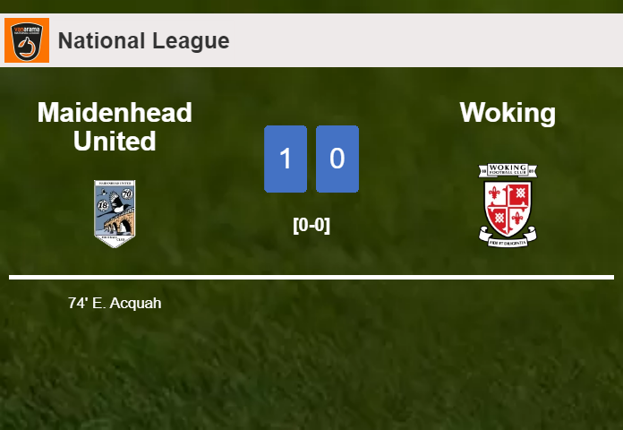Maidenhead United conquers Woking 1-0 with a goal scored by E. Acquah
