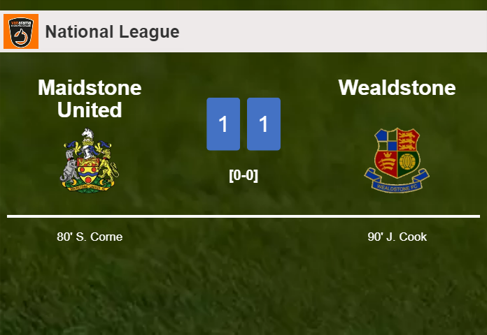 Wealdstone clutches a draw against Maidstone United