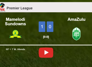 Mamelodi Sundowns beats AmaZulu 1-0 with a late goal scored by M. Allende. HIGHLIGHTS