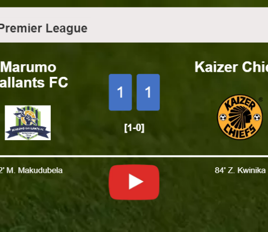 Marumo Gallants FC and Kaizer Chiefs draw 1-1 on Sunday. HIGHLIGHTS