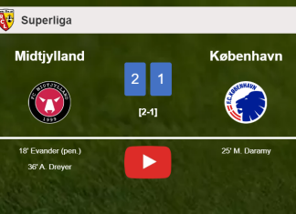 Midtjylland beats København 2-1. HIGHLIGHTS
