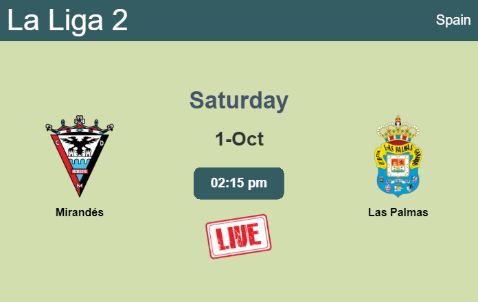 How to watch Mirandés vs. Las Palmas on live stream and at what time