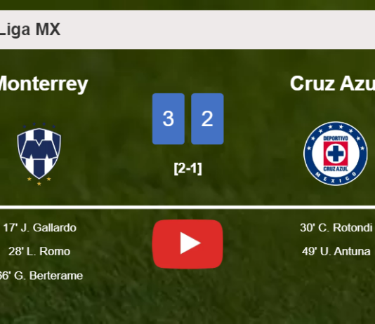 Monterrey defeats Cruz Azul 3-2. HIGHLIGHTS